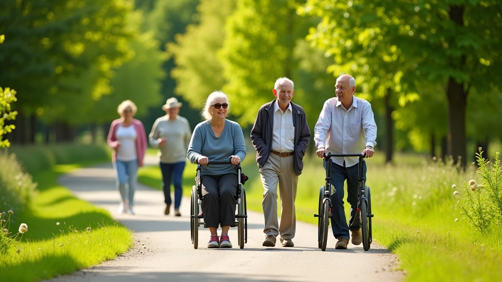 Grupa senioru baudē pieejamo dabas takas pārgājienu